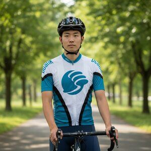 ATAC Sportswear Cycling Jersey Large Blue White